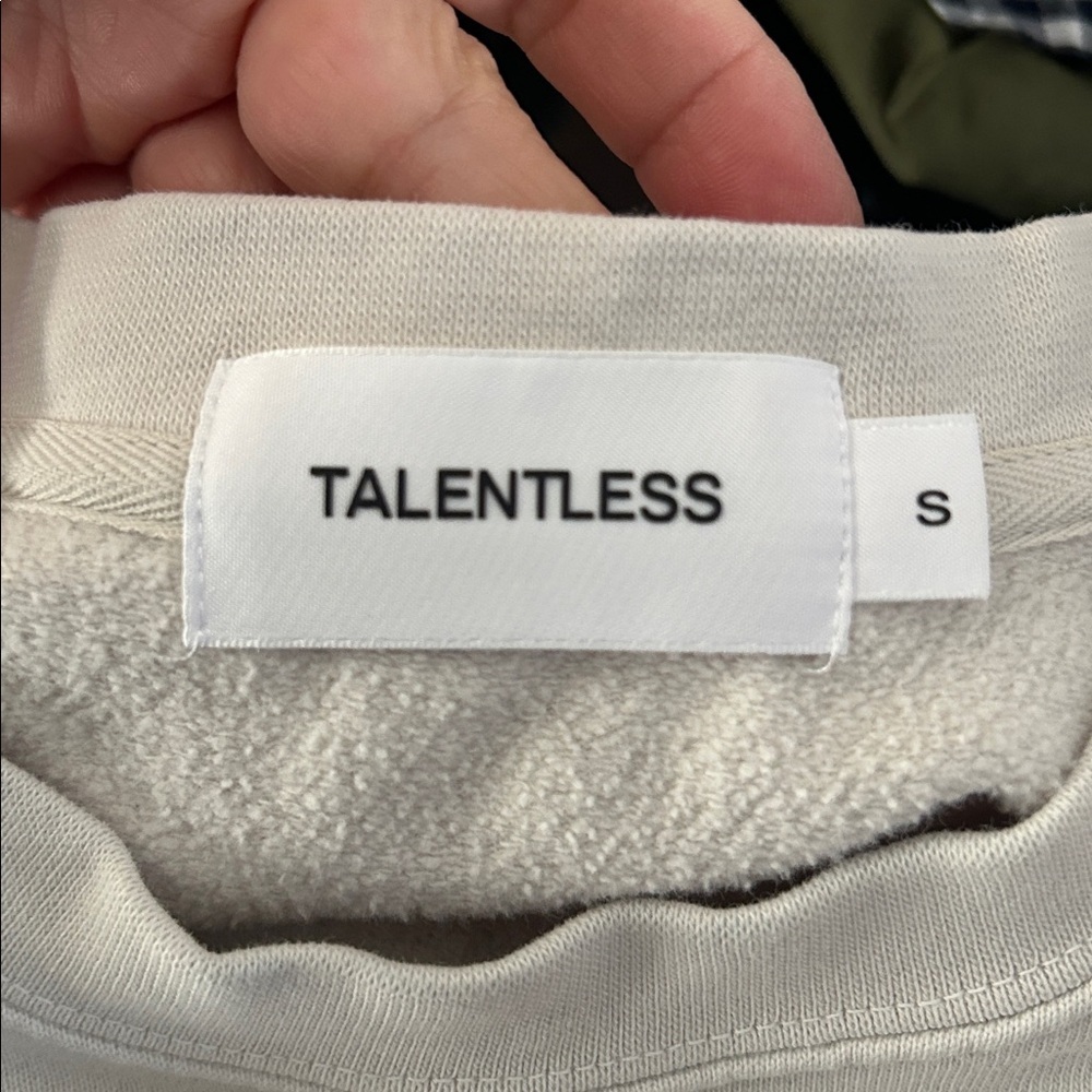 TALENTLESS Dolman Crop Crewneck Sweatshirt - Size Small - Picture 6 of 7